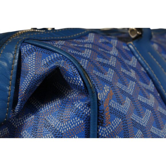 Goyard Victoria GM Blue Crossbody Travel Tote Duffle 55 Weekend Carry On Bag - Picture 14 of 16